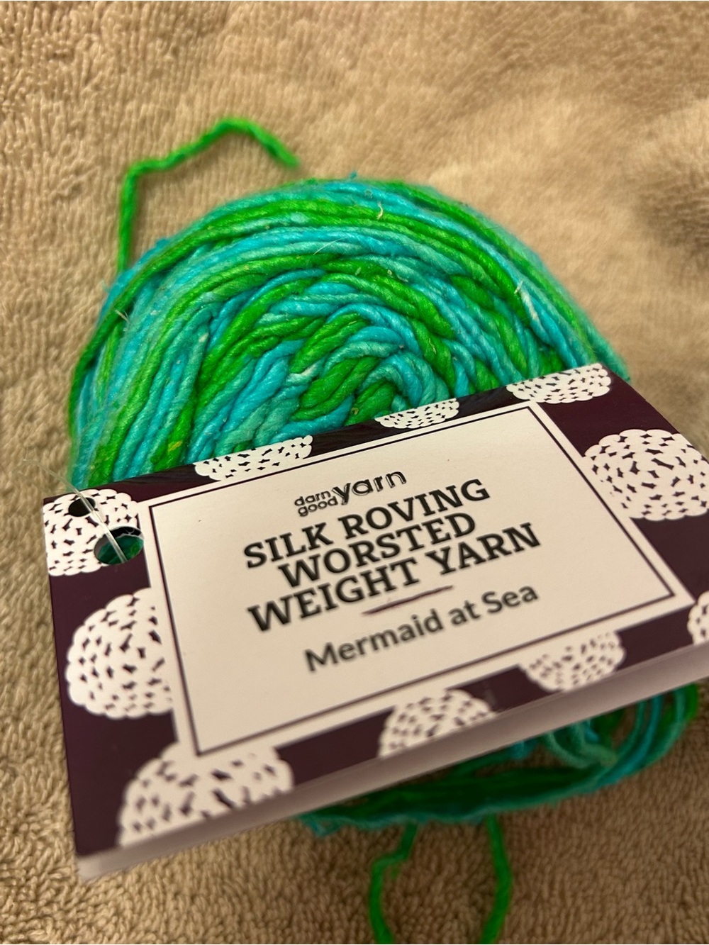 Darn Good Yarn Silk Roving Worsted yarn